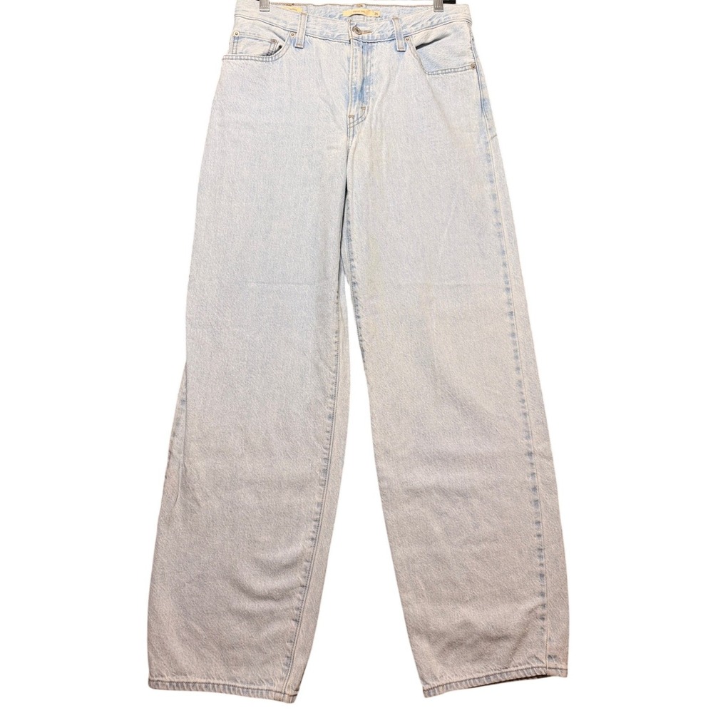 Levi Premium Baggy Dad Jeans Women 26 Light Wash Denim Wide Leg High Rise